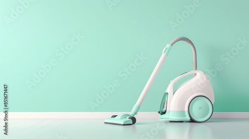 3D Vacuum Cleaner and 3D Attachment Kit floating on soft background photo