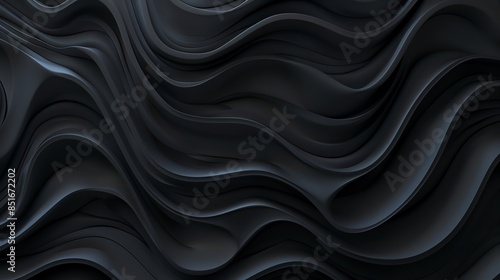 An abstract image of black wavy lines.