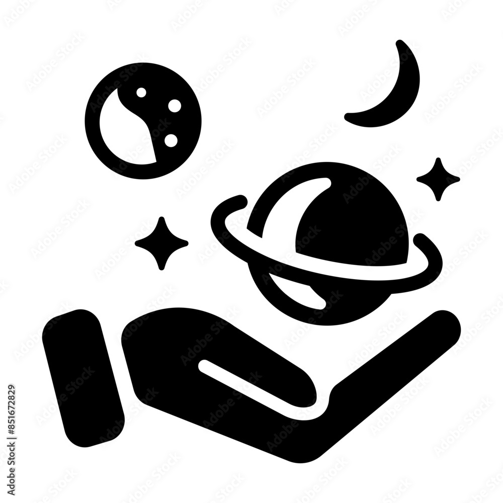 Mystical astrology icon in solid style Mystical astrology icon in solid style