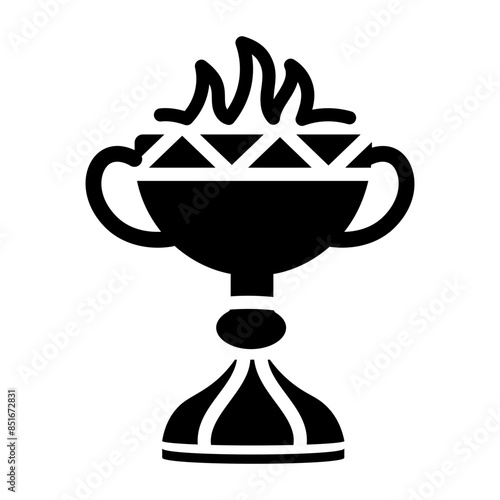 Ready to use solid icon of flaming chalice 