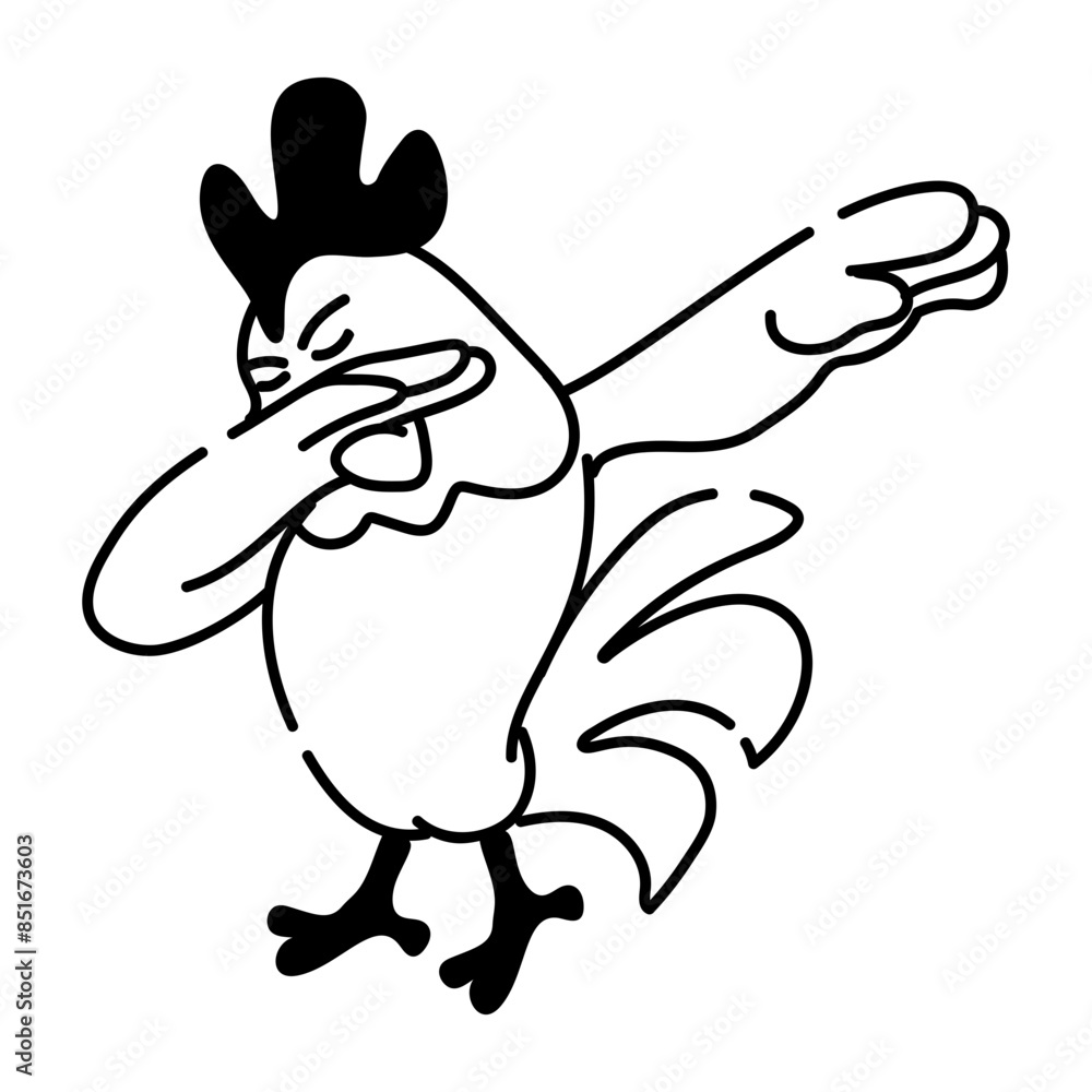 Check out doodle icon of a dabbing chicken 