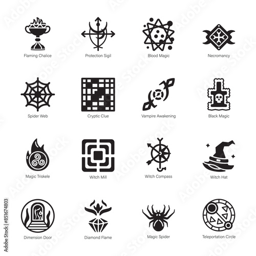 Pack of Mysticism Solid Icons 

