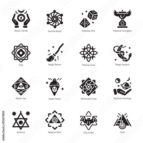 Bundle of Witchcraft Magic Solid Icons 

