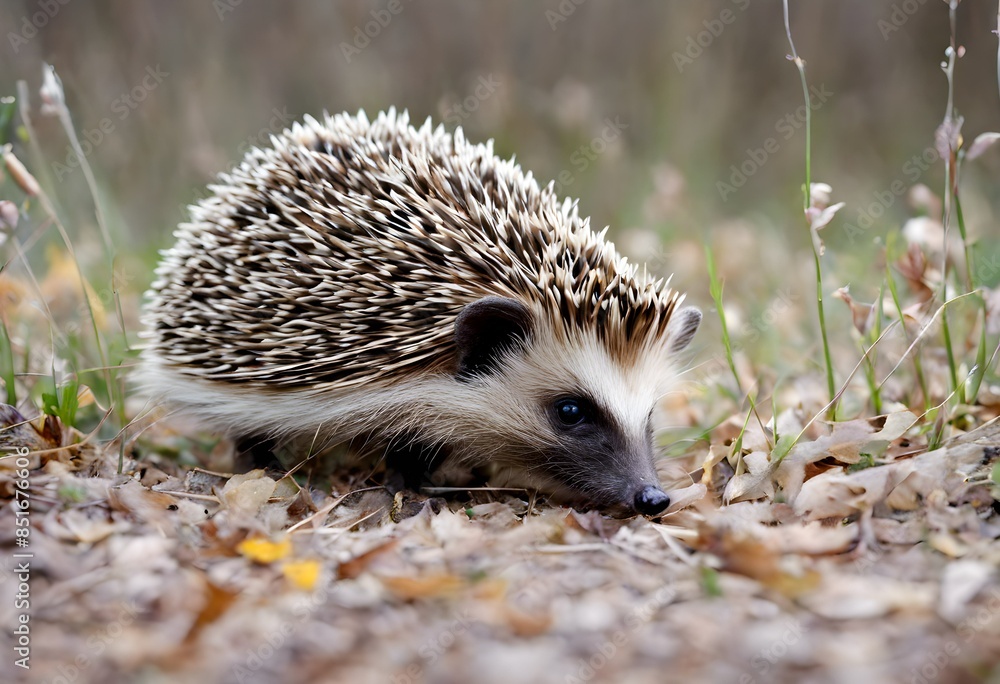 Fototapeta premium A Hedgehog on the grass