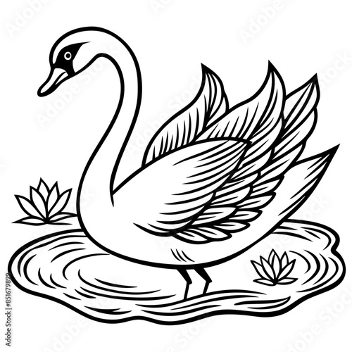 graceful-swan-gliding-across-a-peaceful-pond-with