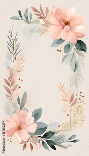 flower, frame, border, card, illustration, birthday, wedding, valentine, greeting, congratulation, decor, love, floral, pink, art, vintage, decoration, leaf, bouquet, album, design, vector, holiday, r