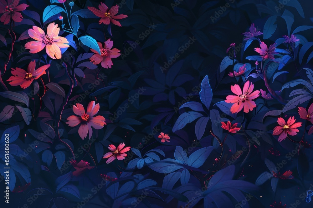 Obraz premium Dark Floral Night