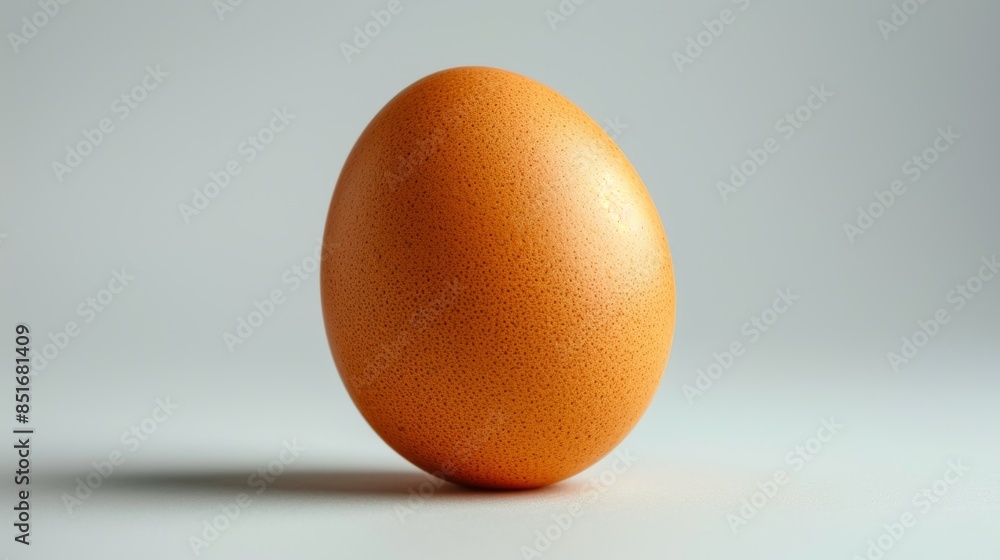 A single, perfectly symmetrical brown egg standing upright on a smooth, neutral background, showcasing the simplicity and beauty of everyday objects A single, perfectly symmetrical brown egg standing upright on a smooth, neutral background, showcasing the simplicity and beauty of everyday objects