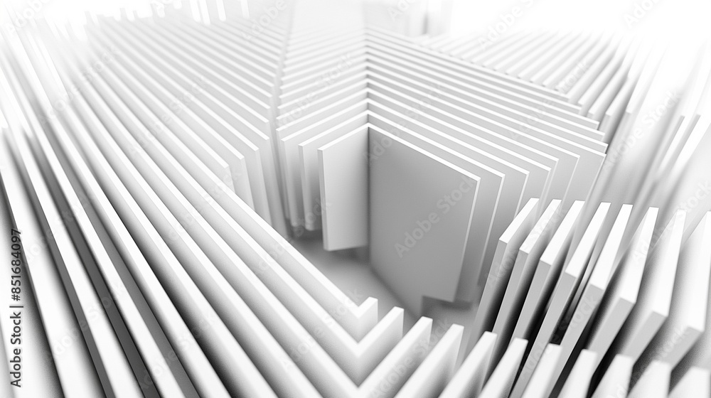 3D rear vertical lines are tightly gathered to form a square, white background 3D rear vertical lines are tightly gathered to form a square, white background