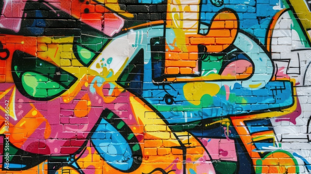 Colorful graffiti on urban wall as street art concept illustration Colorful graffiti on urban wall as street art concept illustration