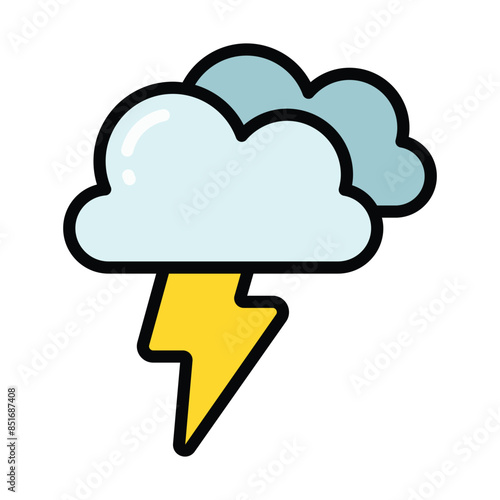 Simple Storm colorful icon Illustration. The icon illustration can be used for websites, print templates, presentation templates, illustrations, etc