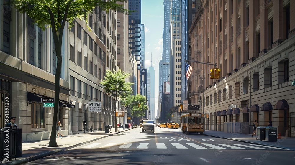 Fototapeta premium mockup street billdboard mock up wall street city wall background : Generative AI