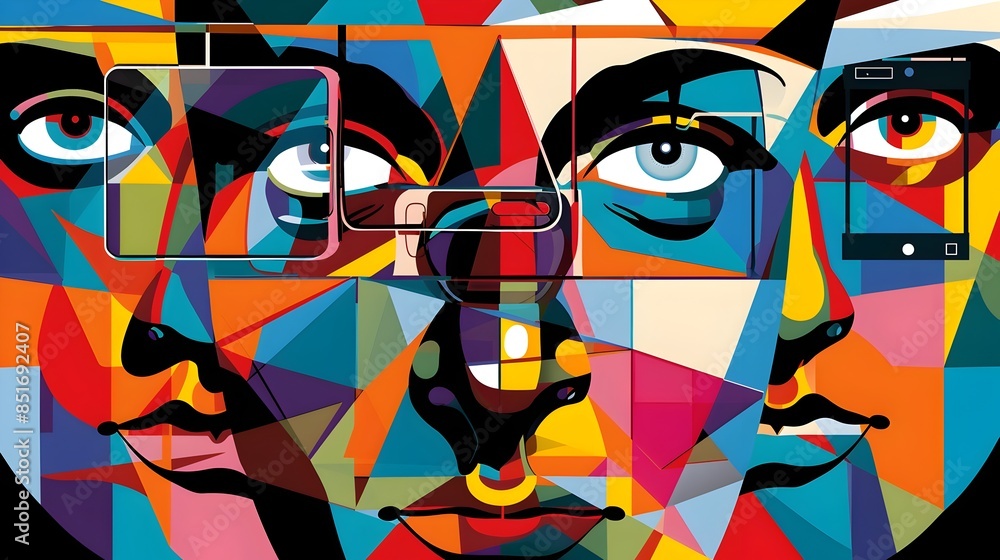 Captivating Abstract Geometric with Vibrant Color Palette Captivating Abstract Geometric with Vibrant Color Palette