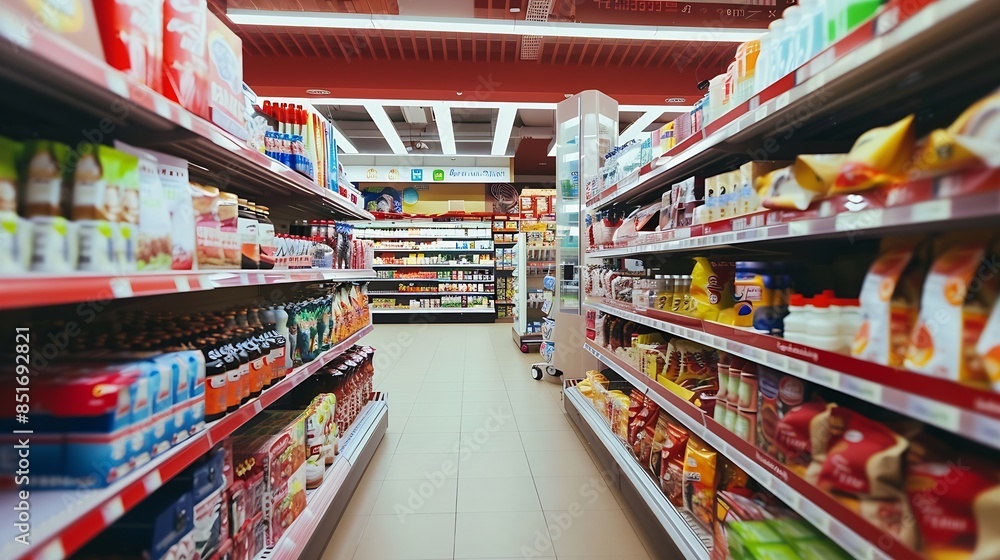 Naklejka premium A wellpositioned ceilingmounted sign in a store effectively guiding and informing shoppers about store offerings : Generative AI