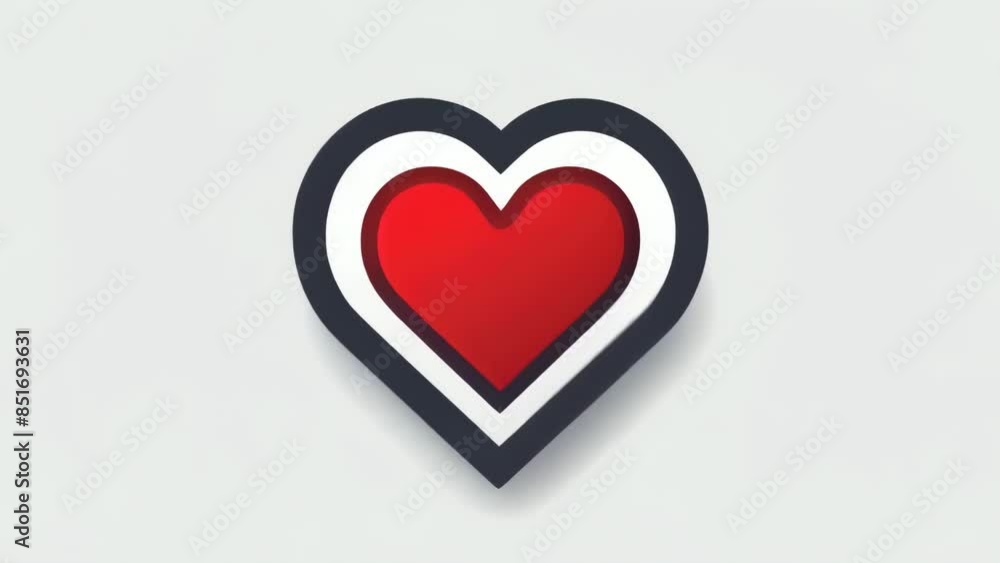 A red heart placed inside a simple black and white frame, perfect for various uses. A red heart placed inside a simple black and white frame, perfect for various uses.