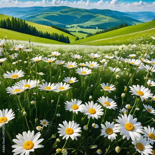 Beautiful spring and summer natural landscape 