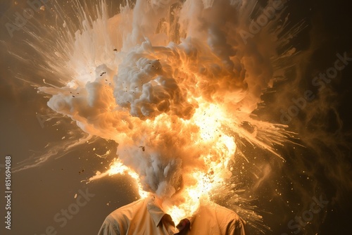 Explosive Burst from Person's Head. photo