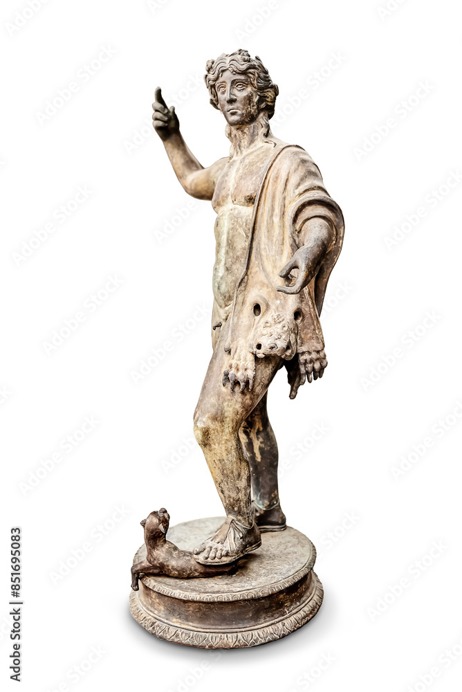 Ancient antique sculpture of a young man in the Museum of the ancient city Herculaneum