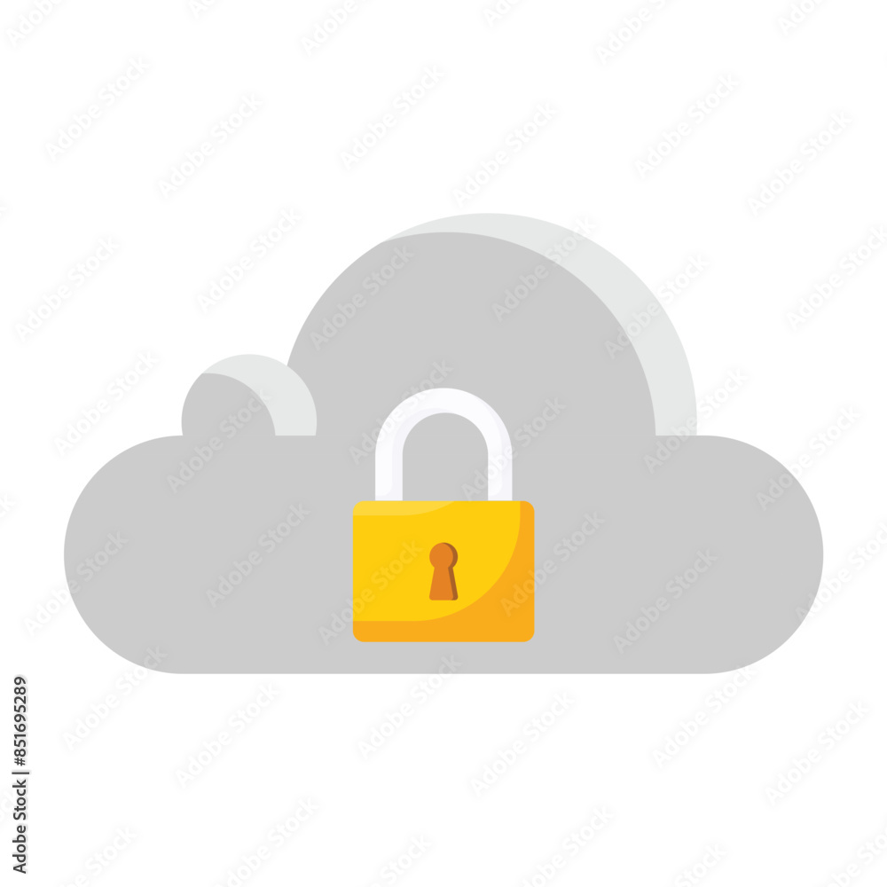 Cloud lock icon. Subtable to place on security, crime, etc. Cloud lock icon. Subtable to place on security, crime, etc.