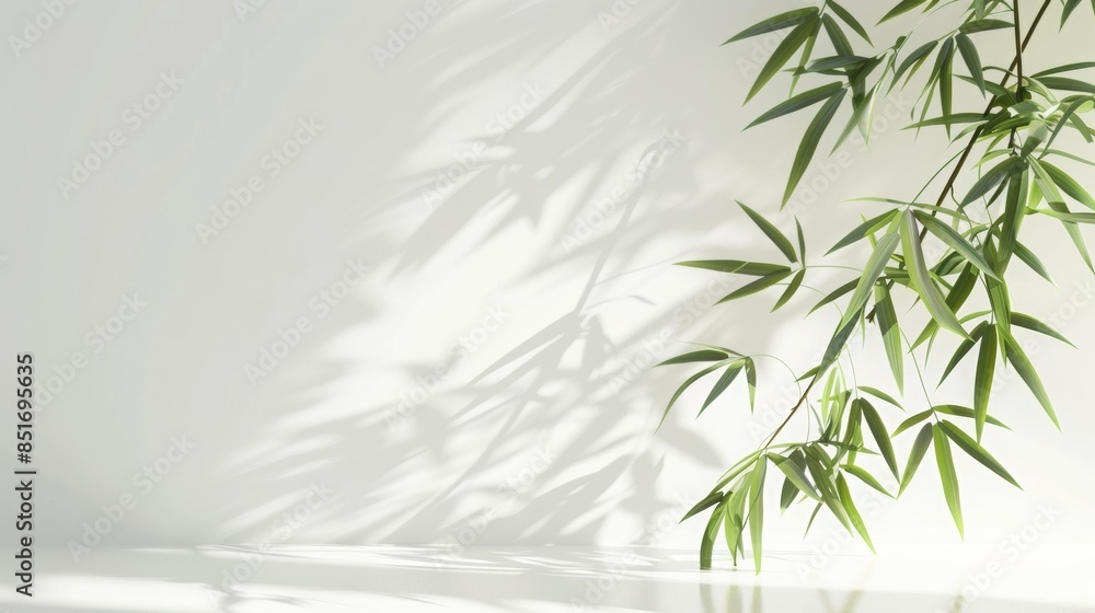 Fototapeta premium bamboo, white backround, side view