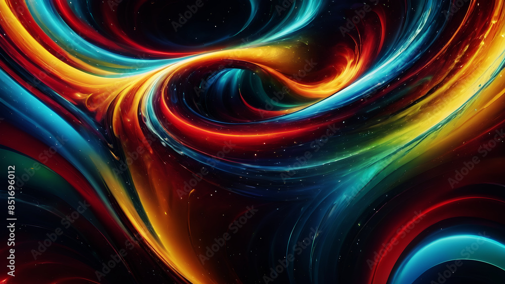 A vibrant and dynamic swirl of colors, with shades of blue, red, yellow, and green blending seamlessly. The swirl should have a sense of motion, creating a mesmerizing and energetic effect, suitable f A vibrant and dynamic swirl of colors, with shades of blue, red, yellow, and green blending seamlessly. The swirl should have a sense of motion, creating a mesmerizing and energetic effect, suitable f