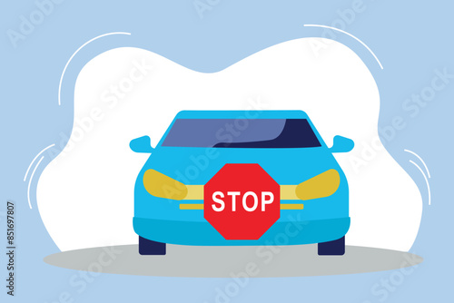 Earthquake safety concept. Colored flat vector illustration isolated.