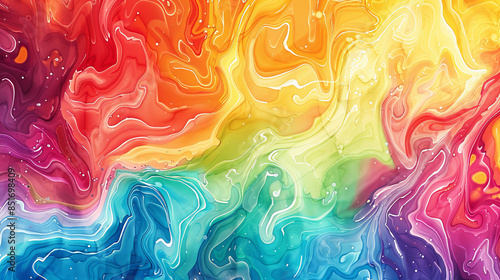 Vibrant watercolor artwork with swirls of multiple colors to create a unique and eye-catching background. photo