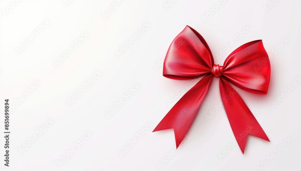 elegant red bow on white background minimalist concept illustration elegant red bow on white background minimalist concept illustration