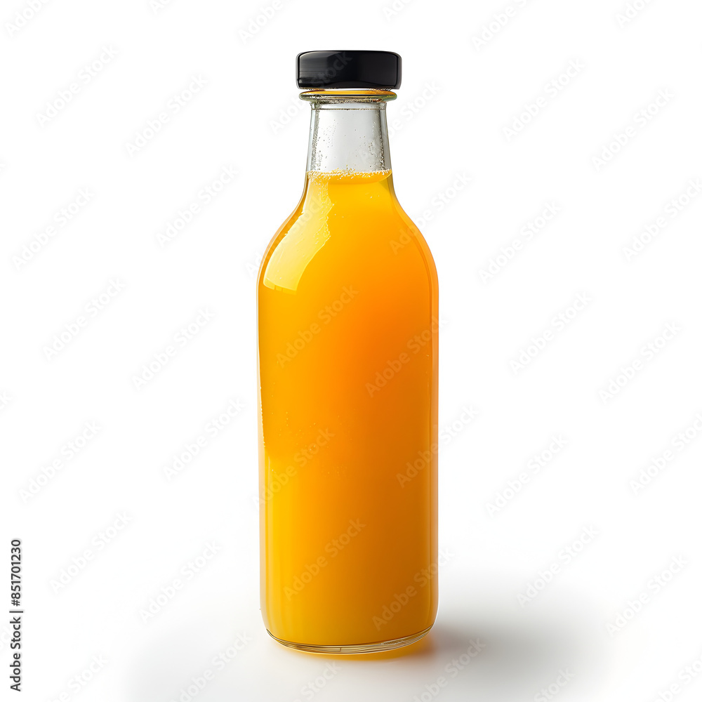 Fresh Orange Juice in Glass Bottle with Lid - Perfectly Isolated for Focused Advertising Fresh Orange Juice in Glass Bottle with Lid - Perfectly Isolated for Focused Advertising