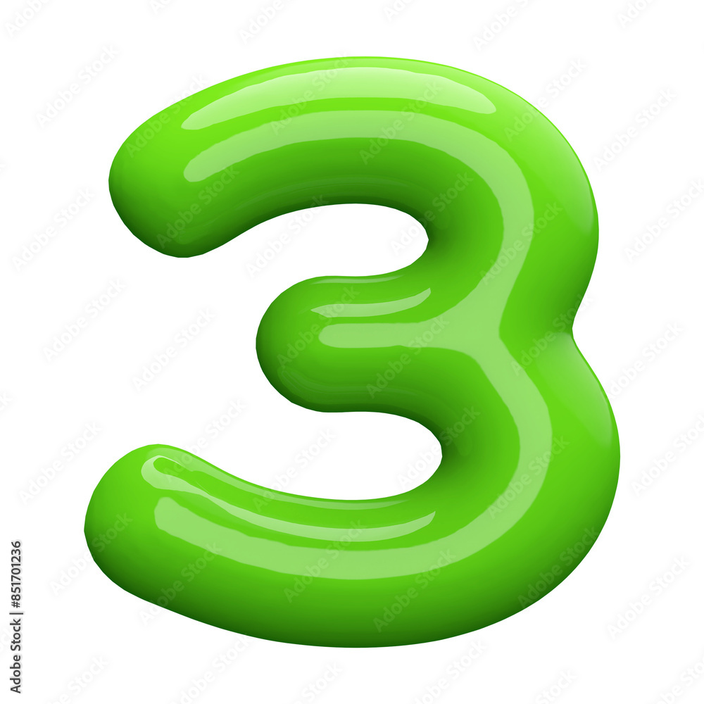 Green 3D Number 3 Green 3D Number 3
