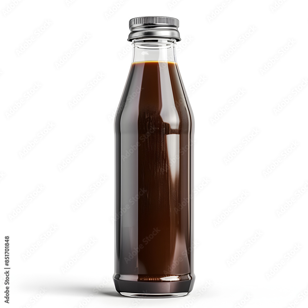 Stainless Steel Bottle with Cold Brew: Perfectly Isolated for Focused Advertisement under Studio Lighting on White Background Stainless Steel Bottle with Cold Brew: Perfectly Isolated for Focused Advertisement under Studio Lighting on White Background