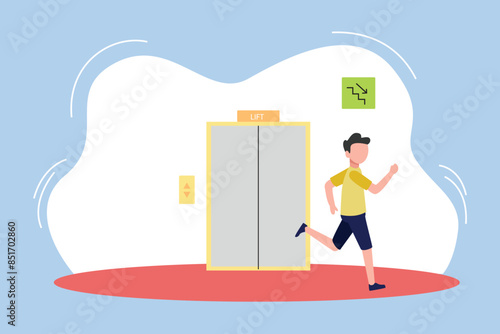Earthquake safety concept. Colored flat vector illustration isolated.