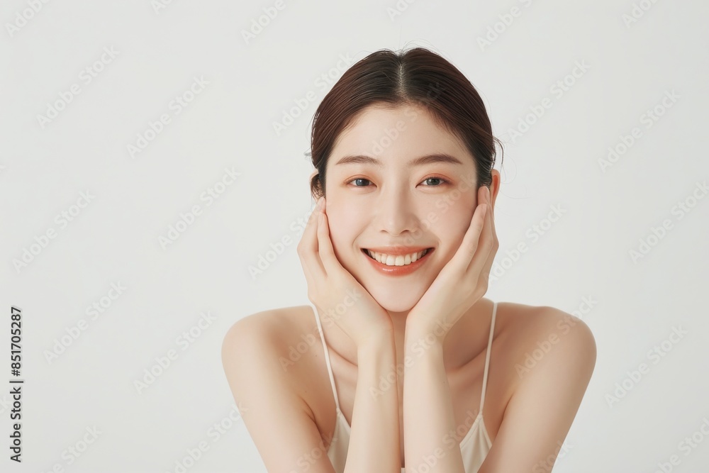 Beautiful young asian woman with clean fresh skin on white background, Face care, Facial treatment, Cosmetology, beauty and spa, Asian women portrait. Beautiful young asian woman with clean fresh skin on white background, Face care, Facial treatment, Cosmetology, beauty and spa, Asian women portrait.