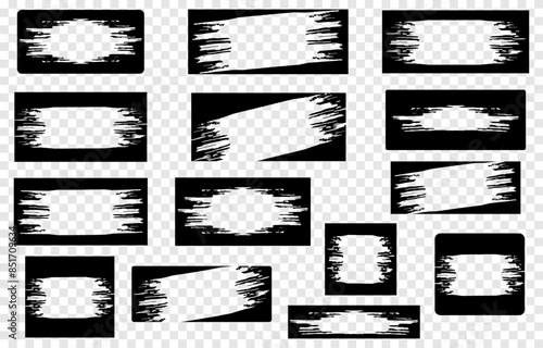 Wallpaper Mural Set of black grunge tickets, label template, scratch tags, frame with grunge design, vector. Torontodigital.ca