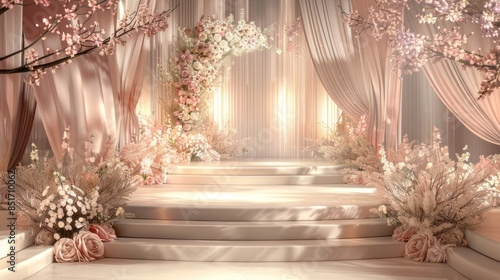Stage Background Design For An Elegant Wedding