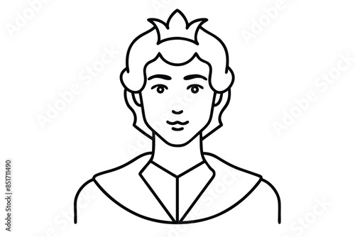 Prince line art vector illustration