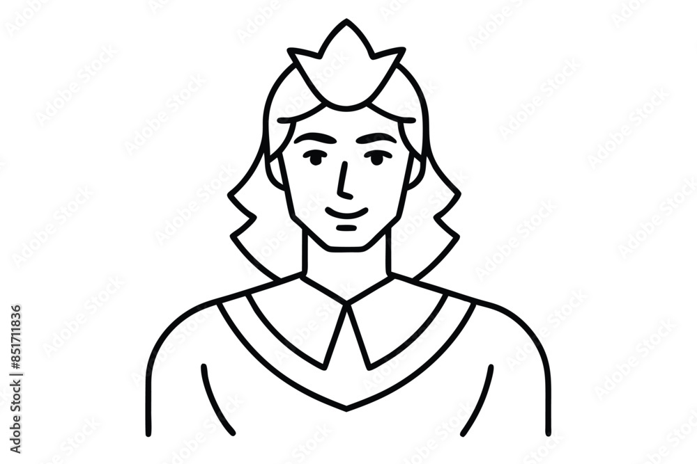 Prince line art vector illustration Prince line art vector illustration