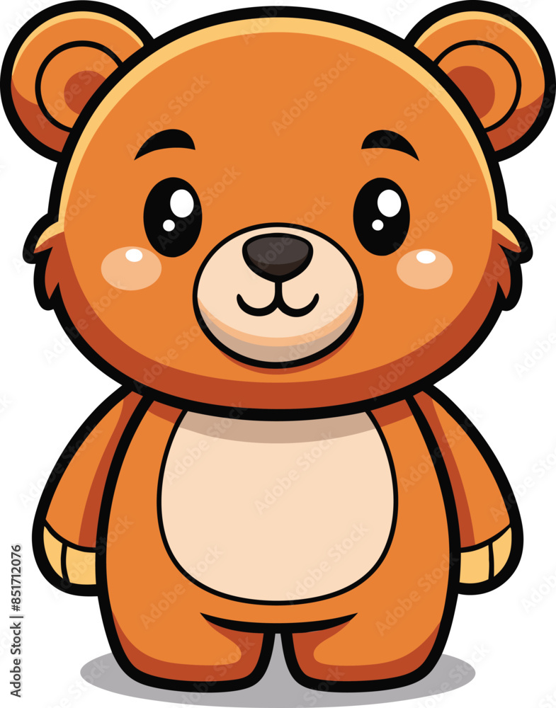 Cute Bear Cartoon Vector Icon Illustration On White Background. Cute Bear Cartoon Vector Icon Illustration On White Background.