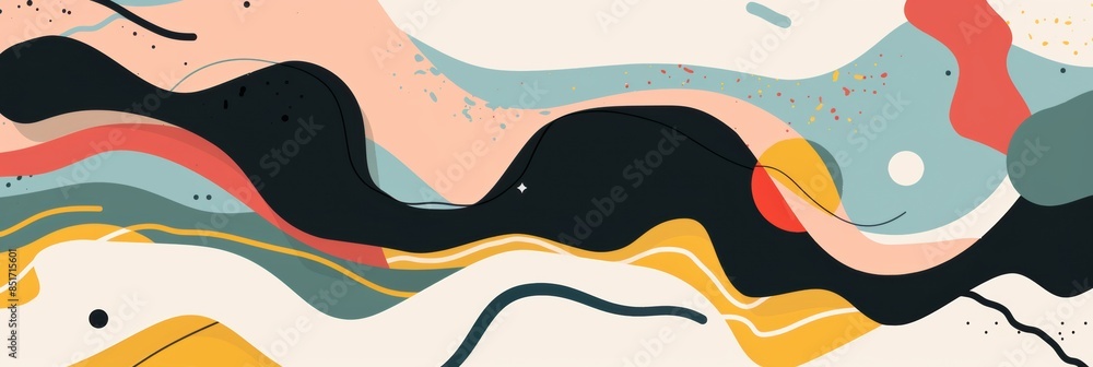 Abstract Colorful Waves with Copy Space Representing Artistic Freedom