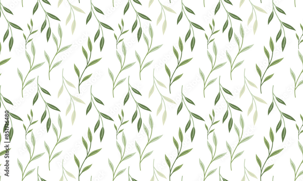 Fototapeta premium Seamless abstract leaves pattern background