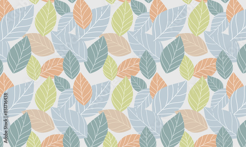 Seamless abstract leaves pattern background