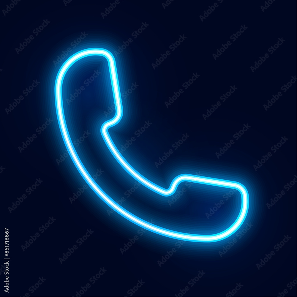 Naklejka premium Vector Phone Call Icon Neon Style