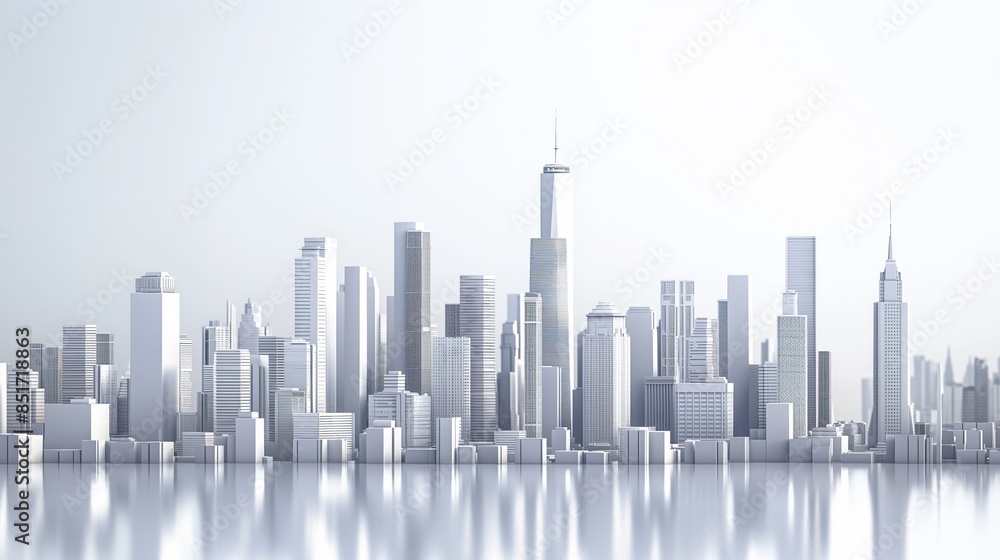 Fototapeta premium A Skyscrapers Towers Over The City Skyline.