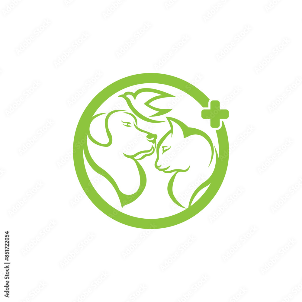 Pet care vector logo template design illustration Pet care vector logo template design illustration