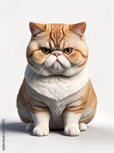 A Grumpy Cat with Orange and White Fur