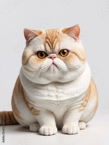 Portrait of a Curious Exotic Shorthair Cat