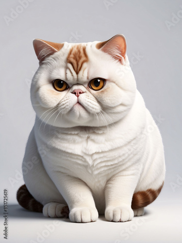 Portrait of a White Exotic Shorthair Cat