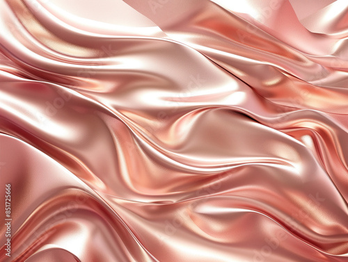 Silk Texture, Luxurious Style, Rose Gold, Background, AI Generation