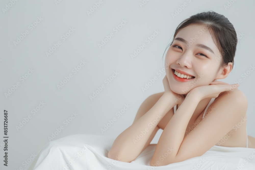 Beautiful young asian woman with clean fresh skin on white background, Face care, Facial treatment, Cosmetology, beauty and spa, Asian women portrait. Beautiful young asian woman with clean fresh skin on white background, Face care, Facial treatment, Cosmetology, beauty and spa, Asian women portrait.