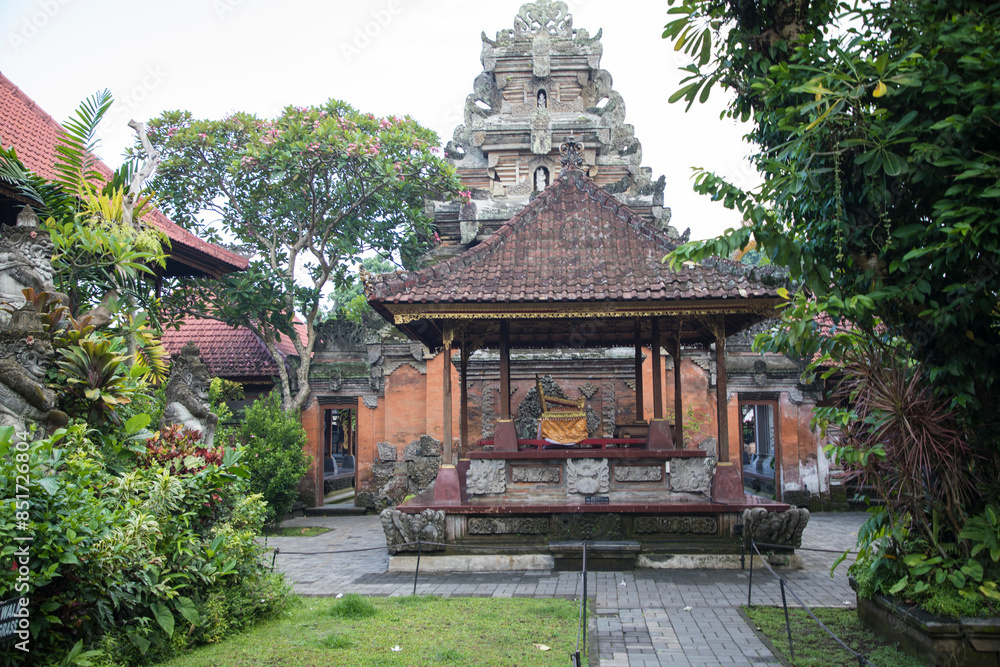 Beautiful view of Taman Saraswati temple in Ubud on Bali Island, Indonesia